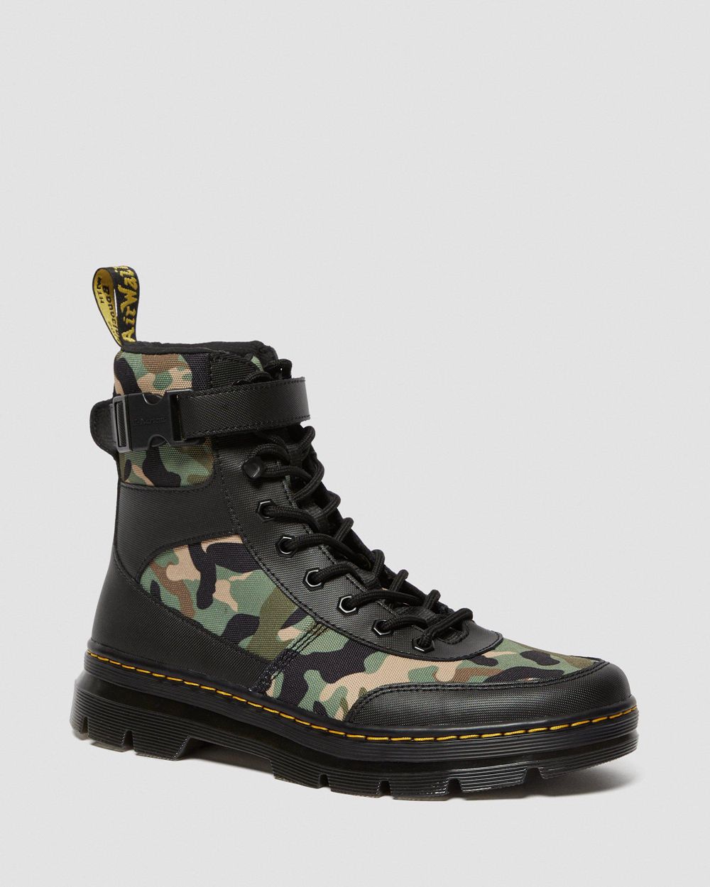 Dr Martens Combs Tech Camo Casual Topánky Panske ( Čierne/Hnedožltý ) SK 097-XSPJFE